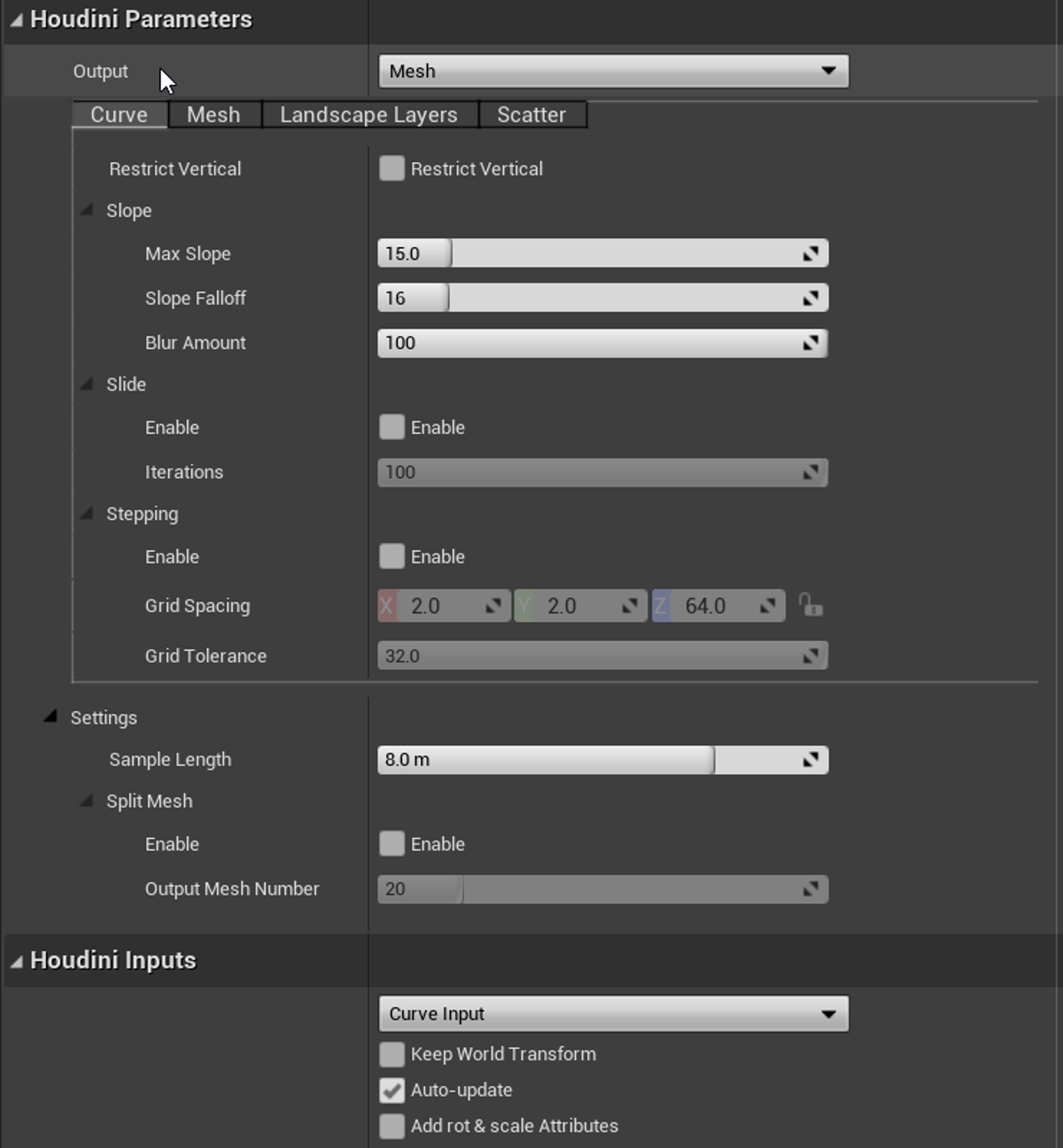 Houdini Digital Asset Interface - Controls