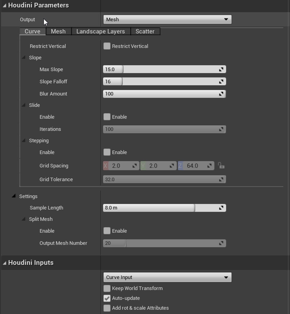 Houdini Digital Asset Interface - Controls
